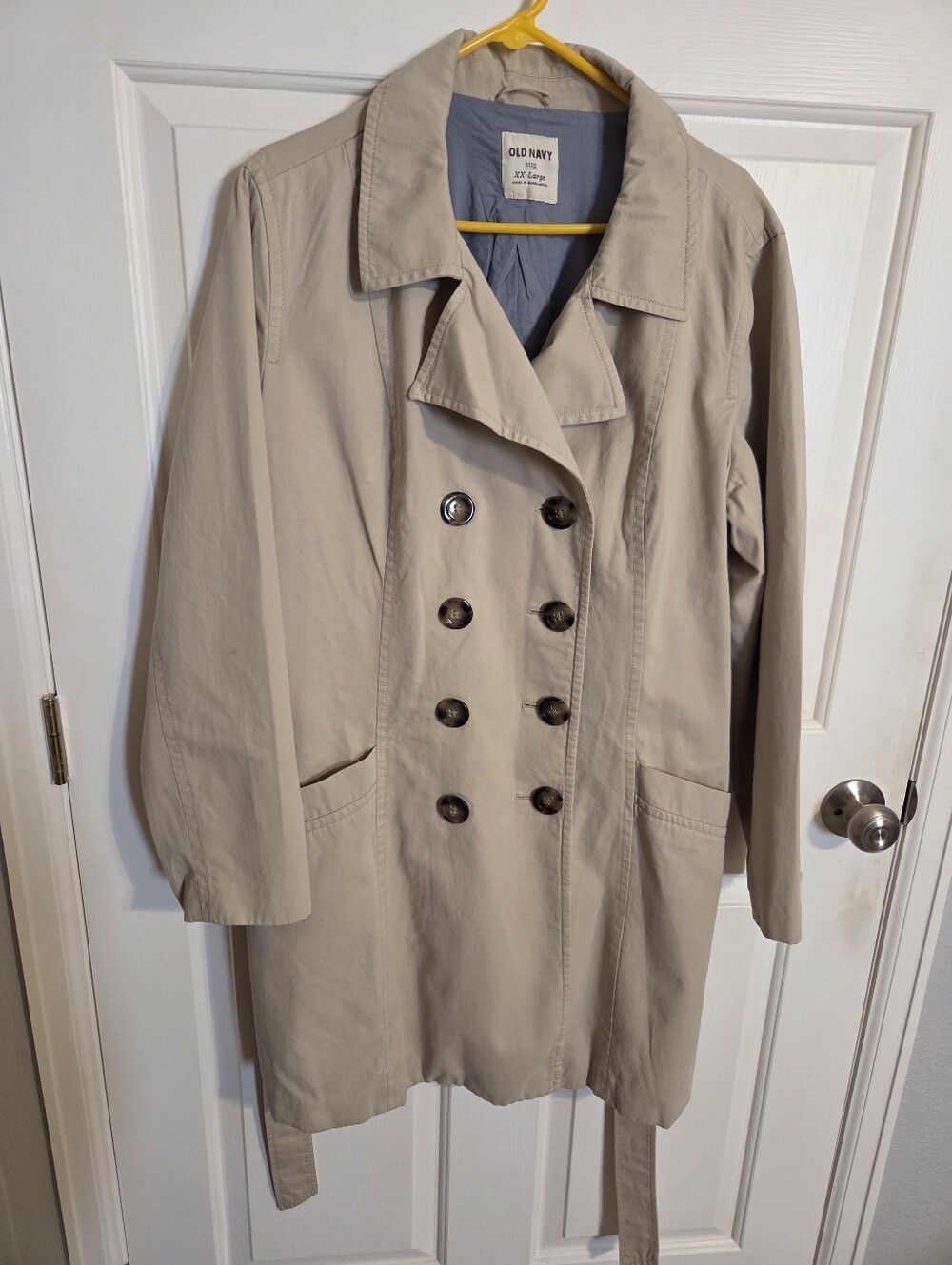 Old Navy Beige Double-Breasted Trench with Belt